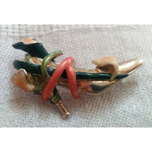 925 Sterling Silver Enameled High Heel Shoe Brooch Pin. Sky - $36.49