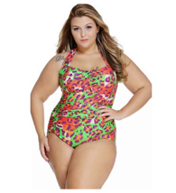 Women&#39;s Slimming Leopard Shirred Halter One-Piece Swimsuit XL NEW - £14.89 GBP