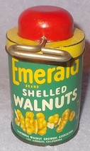 Vintage Emerald Shelled Walnuts Tin with Chopper Top  - $14.95