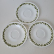 VTG Set 3 Corelle Coffee Cup Saucers Crazy Daisy Spring Blossom Green - $11.30