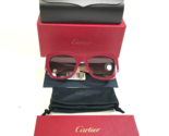 Cartier Sunglasses CT0304S 006 Burgundy Red Oversize Thick Rim Purple Le... - $467.28