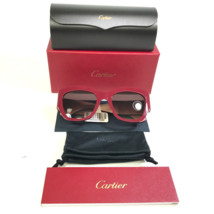 Cartier Sunglasses CT0304S 006 Burgundy Red Oversize Thick Rim Purple Lenses - £376.70 GBP