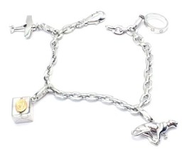 Authentic Cartier 18k White Gold 4 Charm Panther Airplane Love Box Link ... - $13,500.00