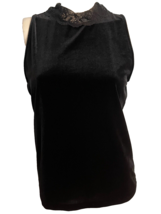 Ralph Lauren Women&#39;s Sleeveless Velvet &amp; Lace Top Black Large - £18.62 GBP