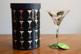 Lolita Love My Martini Dirty Martini Glass 10oz Hand Painted Green Olives w/ Box - £20.04 GBP