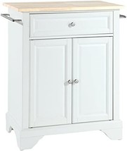 Crosley Furniture Lafayette Cuisine Kitchen Island With Natural Wood Top - White - £250.19 GBP