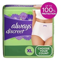 Always Discreet Adult Incontinence Underwear for Women, Size XL, 64 Count - $40.58