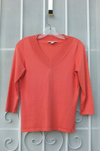 ANN TAYLOR ~ Sz S Womens Pullover V-Neck Sweater 3/4 Sleeve Silk Nylon b... - $19.99
