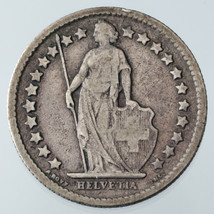 1875-B Swiss 1/2 Franc VF Condition KM #23 - £70.78 GBP