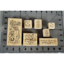 Stampin&#39; Up! 2000 &quot;Heaven &amp; Nature&quot; Set of 7 Rubber Stamps Christmas - £9.65 GBP