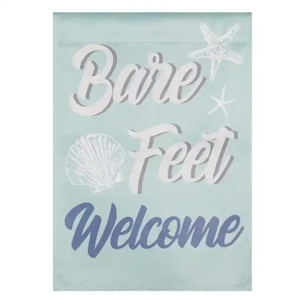 Bare Feet Welcome Summer Garden Flag -2 Sided, 12.5&quot; x 18&quot; - $9.00