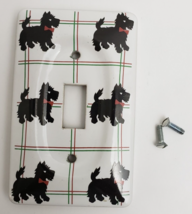 Vintage JASCO Light Switch Cover Wall Plate Dog Scottish Terrier Ceramic 4 3/8&quot; - £15.66 GBP