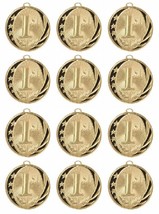 12 Pieces 1st Place Gold Medal Award Trophy With Free Lanyard MS713G $2.... - $29.88