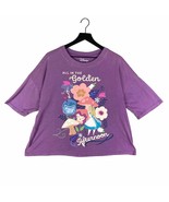 Alice Wonderland Shirt Disney Womens Size XL Adult Cropped Purple Crop T... - £14.07 GBP