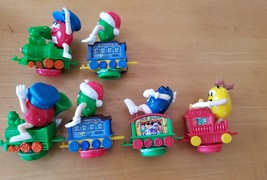 M&amp;M Tube Toppers Christmas Train Lot of 6; Loco, Passenger, Luggage, Cab... - $0.99