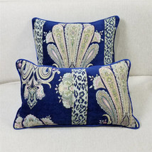 Luxury Blue Chenille Fabric Home Throw Pillow Cover Case Sofa Cushion Cover  - $28.04+