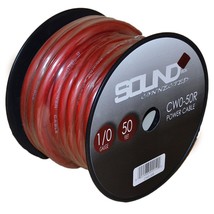 Connected 0 Gauge 50&#39; Wire Ultraflex Amplifier Power/Ground Cable, Red - £81.80 GBP