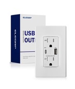 ELEGRP 20W USB Wall Outlet, Type A & Type C for Power Delivery PD3.0 - £19.78 GBP