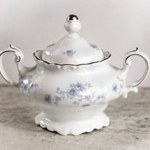 Johann Haviland Fine China Sugar Bowl w/ Cover Blue Garland Pattern 70s ... - $49.49