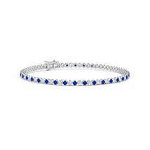 Authenticity Guarantee 
Angara Natural 1.5mm Blue Sapphire Stackables Bracele... - £1,914.18 GBP