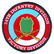 Army 24TH Infantry Victory Division Crossed Rifles Embroidered Military 4&quot; Patch - £23.59 GBP
