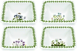Portmeirion Botanic Garden Set of 4 Square Mini Bowls, Assorted Motifs - $87.99