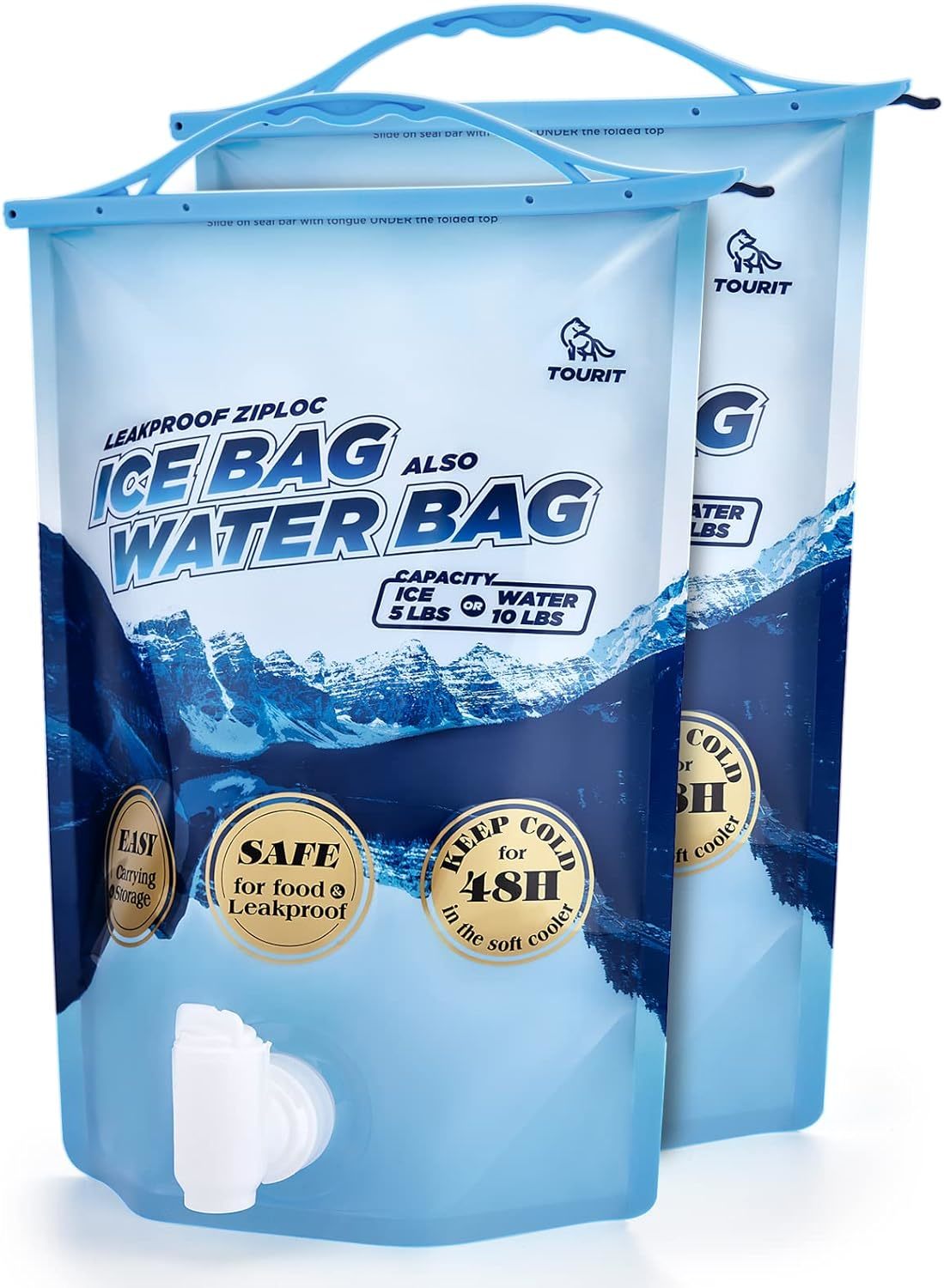 Tourit Reusable Ice Bag 5Lb Ice Pack For Cooler, Bag Of Ice, Drinking - $35.96