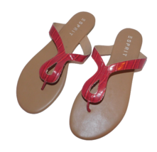 ESPRIT Tana Faux Leather Thong Sandals Flat sz 10 women - £14.76 GBP