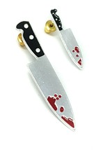 Bloody Knife Orecchini Blood Knives Coppia Horror Goth Punk Chef Kitsch Studs UK - £3.91 GBP