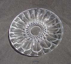 Heavyweight Crystal Deviled Egg Plate With Diamonds &amp; Rays Pattern Contemporary - £27.53 GBP