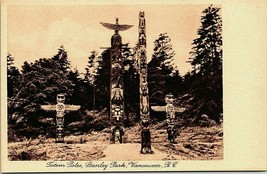 1927 Totem Poles Vancouver British Columbia Postcard Unposted - £7.82 GBP