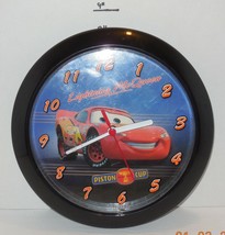 Disney Cars Lightning McQueen Clock Round Plastic Wall Hanging Analog Display - £19.00 GBP
