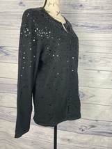Chicos 1 Sequin Cashmere Cardigan Womens M 8 Clasp Open Silk Long Sleeve... - £21.12 GBP