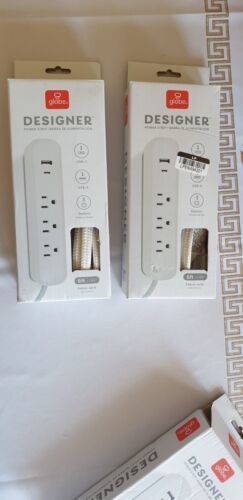 (2-Pack) Globe Electric Designer 6-ft Power Strip 3-Outlet, 1 - USB, 1-T... - $9.49