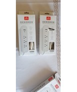 (2-Pack) Globe Electric Designer 6-ft Power Strip 3-Outlet, 1 - USB, 1-T... - $13.00 CAD