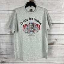 Vintage Fruit of the Loom Large President Harry Truman T-Shirt Gray Demo... - $24.99