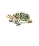 Vintage Sterling Signed Mexico Taxco Inlay Abalone Shell Turtle Brooch P... - $48.51