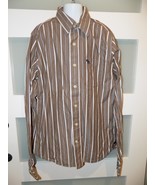 Abercrombie Brown Striped Button Down LS Shirt Size XL Boy&#39;s - €14,12 EUR