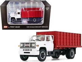 GMC 6500 Grain Truck White and Red 1/64 Diecast Model by DCP/First Gear - £65.82 GBP