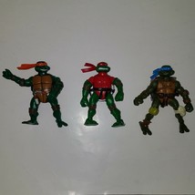 3 TMNT Teenage Mutant Ninja Turtles Raphael Leonardo Michelangelo Playmates - £16.76 GBP