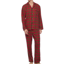 St. John&#39;s Bay Men&#39;s Flannel Pajama Set 4XL Red Tartan Plaid 2 Piece New - £32.89 GBP