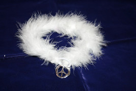 White Boa style collar with Peace Sign medallion - great for pets or you... - £6.26 GBP