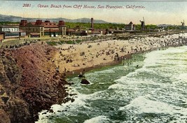 c.1910 Ocean Beach from Cliff House San Francisco California Antique Postcard - £5.91 GBP