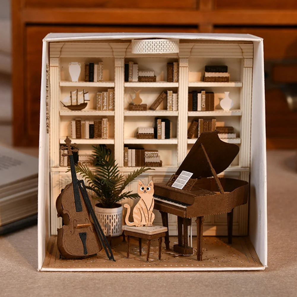 DIY 3D Assemble Handmade Dollhouse Wooden House Miniature Furniture Kit Building - £16.76 GBP+