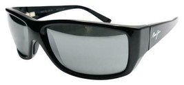 Maui Jim Mj 123-02 Wassap Shiny BLACK/GREY Mirrored Polarized Sunglasses 60-17 - £94.22 GBP