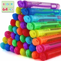 Bubble Wands Party Favors Pack Of 64, Mini Neon Bubble Wands | Odor-Free... - $27.99