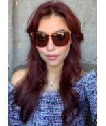 New BALENCIAGA BA 105 56N 58mm Brown Clear Oversized Women's Sunglasses D2e - $349.99