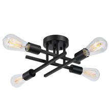 Industrial 4-Light Semi Flush Mount Ceiling Light Fixture, Modern Farmhouse Ligh - £39.95 GBP