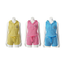 NWT Women&#39;s Juicy Couture Hooded Henley Hooded Terry Romper Flirty Back 3  color - £31.96 GBP