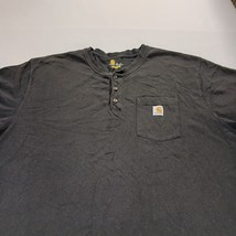 Carhartt K84 BLK Men's Black Cotton Pocket Short Sleeve Henley Shirt Sz 3XL Tall image 12